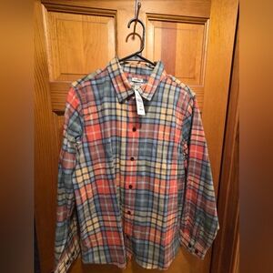 L.L. Bean Multicolor Plaid Shirt Relaxed Fit